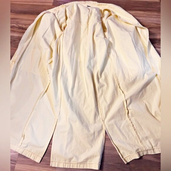 Vintage Retro 80s Michael Jackson Yellow Oversized Duster Trench Coat~M~ - Picture 6 of 7